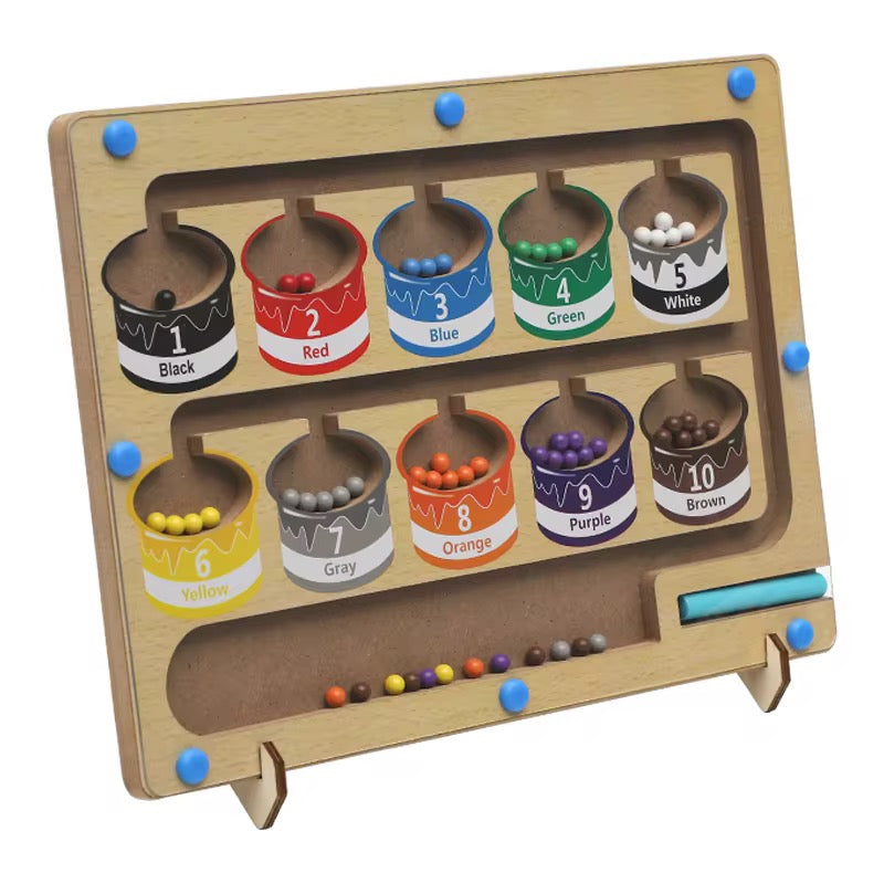 Wooden Color Sorting & Counting Maze | Montessori Fine Motor Board for ...
