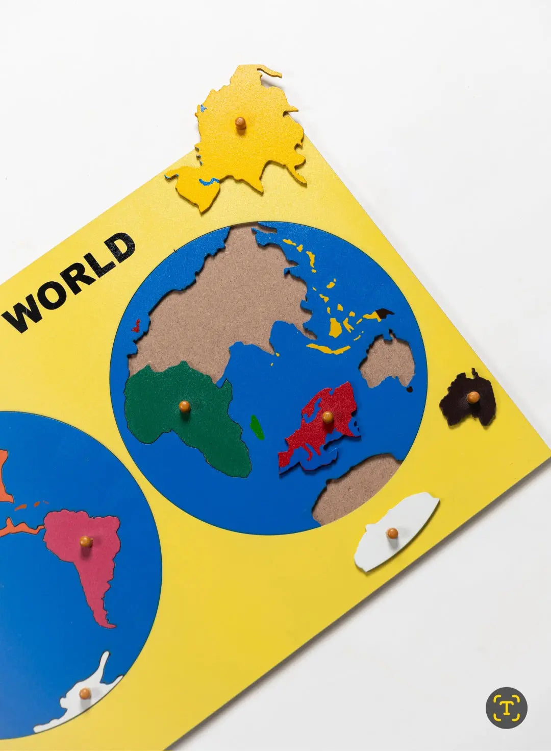  Rainbow World Map Puzzle, Educational Toy, Montessori
