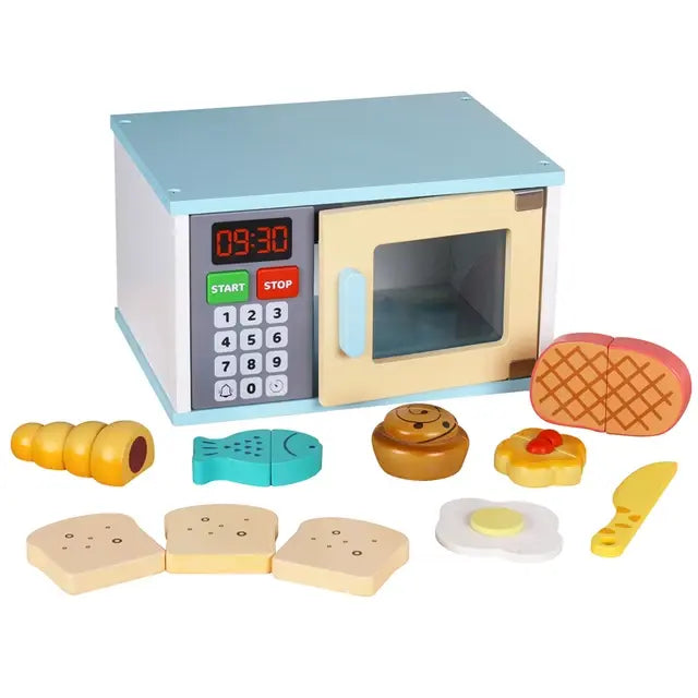 Kids wooden best sale microwave