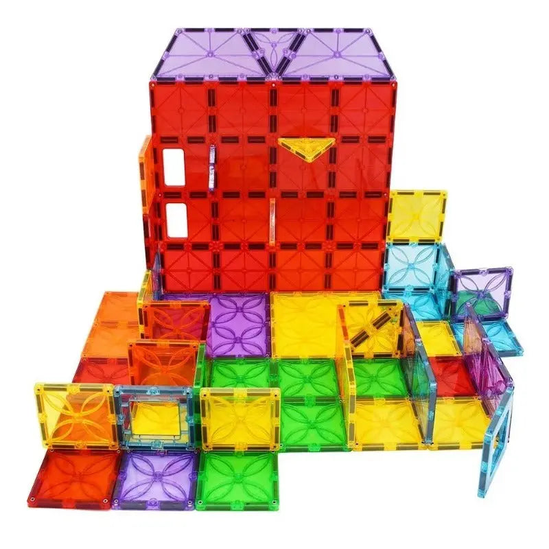 108 Pc Magnetic Tiles Set with Large Building Base plate