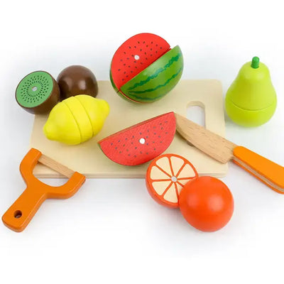 17 Pcs Wooden Food Cutting Set Eduspark Toys