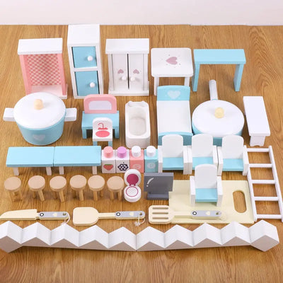 2 In 1 Dollhouse Kitchen with Accessories Eduspark Toys