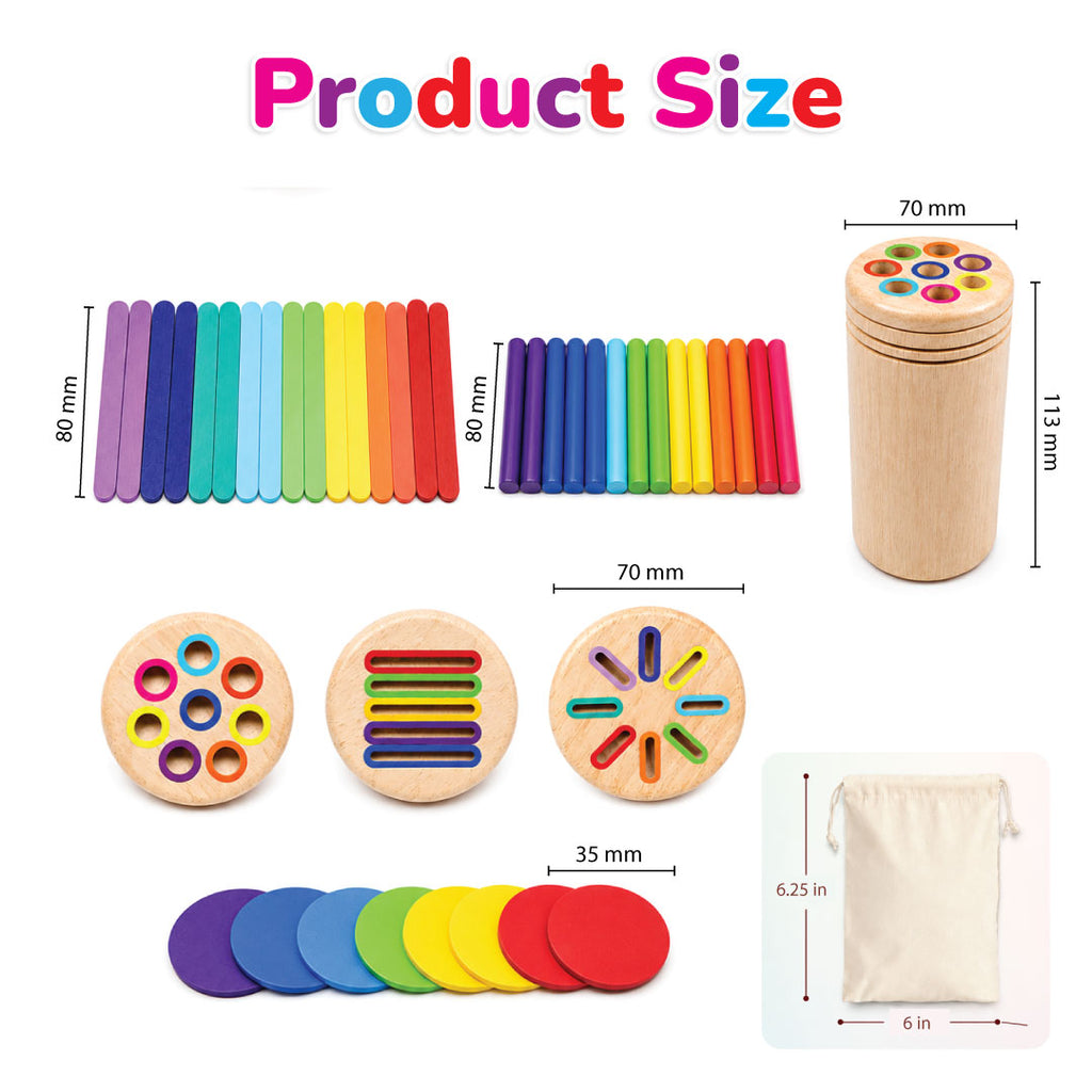 Montessori Wooden Sorting & Shape Matching Toy for Toddlers 1-3 | Colo ...