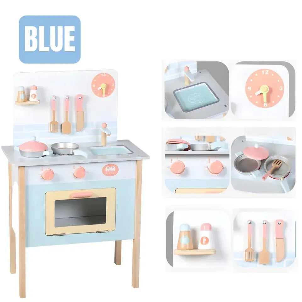 Blue Wooden Kitchen Set Eduspark Toys