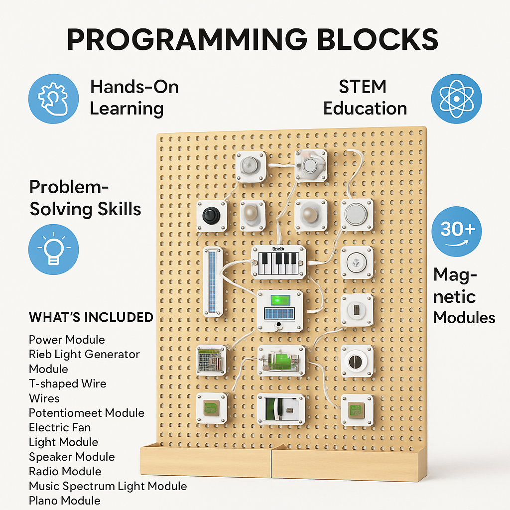 Smart Wooden Coding Blocks – Modular Circuit Play Kit for Kids ...
