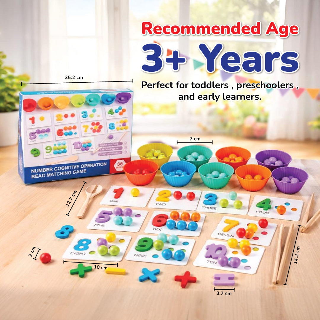 Eduspark Montessori Math Bead Sorting & Counting Game | Number Recogni ...