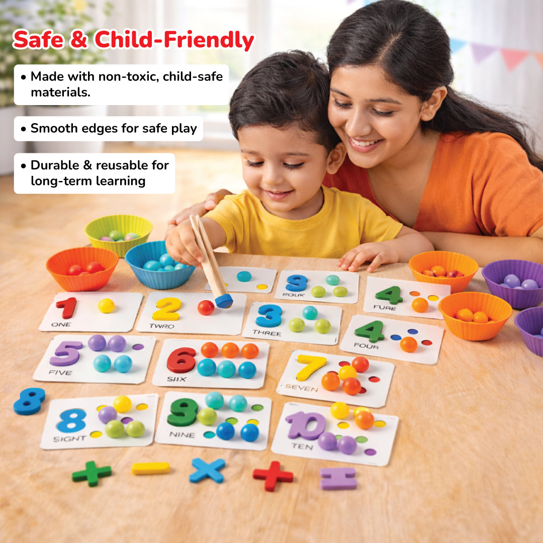 Eduspark Montessori Math Bead Sorting & Counting Game | Number Recogni ...