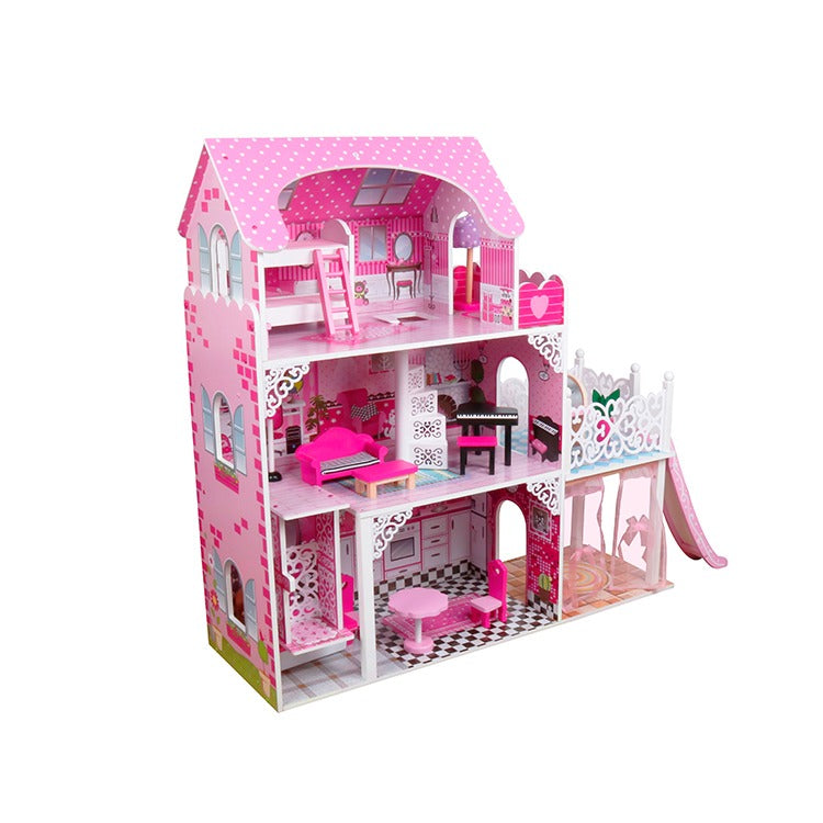 Pink Dollhouse With Slide Eduspark Toys