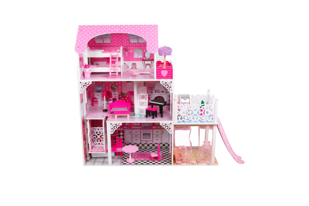 Pink Dollhouse With Slide Eduspark Toys