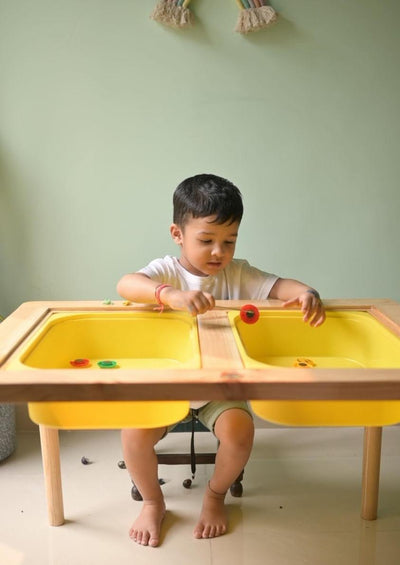 Wooden Sensory Table with bins