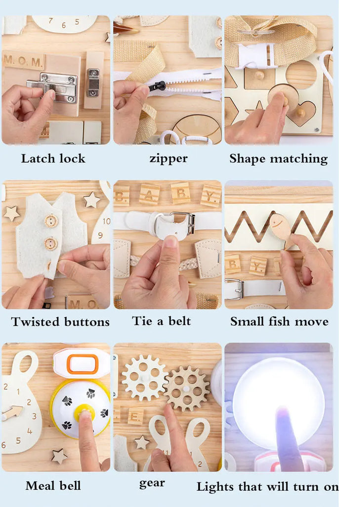 Montessori 2 in 1 Busy Sensory Board With White Board Eduspark Toys