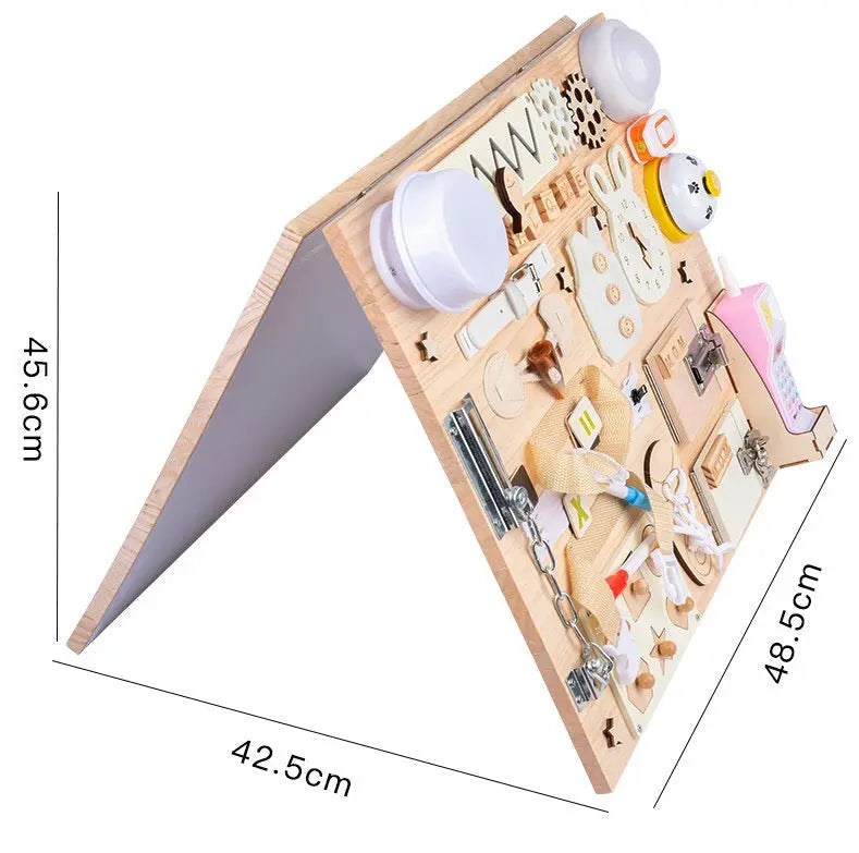 Montessori 2 in 1 Busy Sensory Board With White Board Eduspark Toys