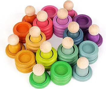 Montessori Wooden Color Sorting Stacking Game Eduspark Toys