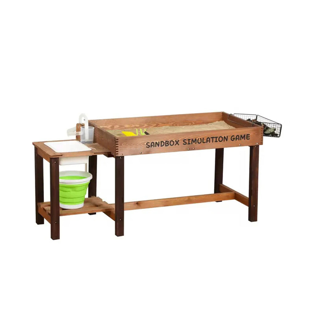 Montessori Wooden Sand & Water Play Table for Kids with Pump Sink | Ou ...