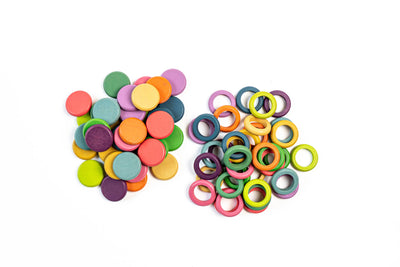 Open-Ended Play wooden Rings and Coins Eduspark Toys