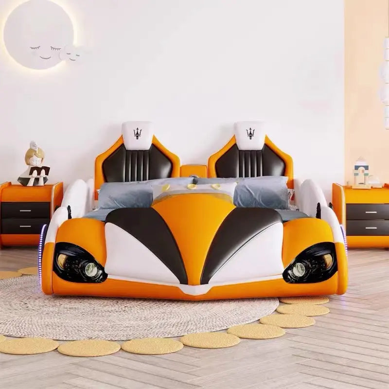 Orange Black White Race Car Bed Eduspark Toys