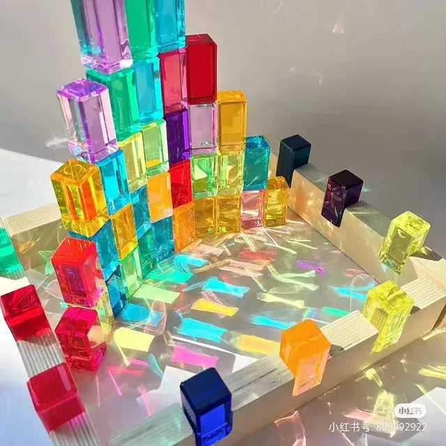 Rainbow Acrylic Sensory Blocks Eduspark Toys