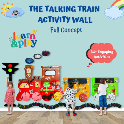 Talking Train, 2 Different Activity Coach, Height Measure Signal, and Alphabets Track Eduspark Toys