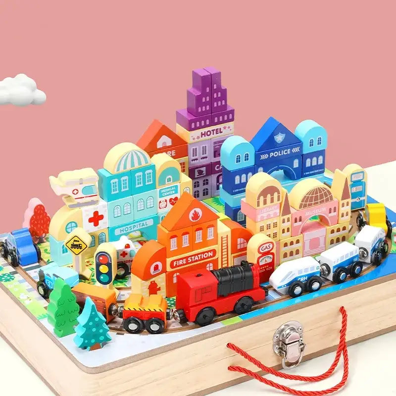 Train Track Montessori Wooden Blocks Eduspark Toys