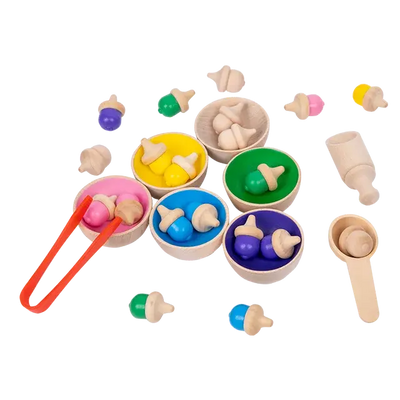Wooden Acorn Sorting & Counting Toy Eduspark Toys