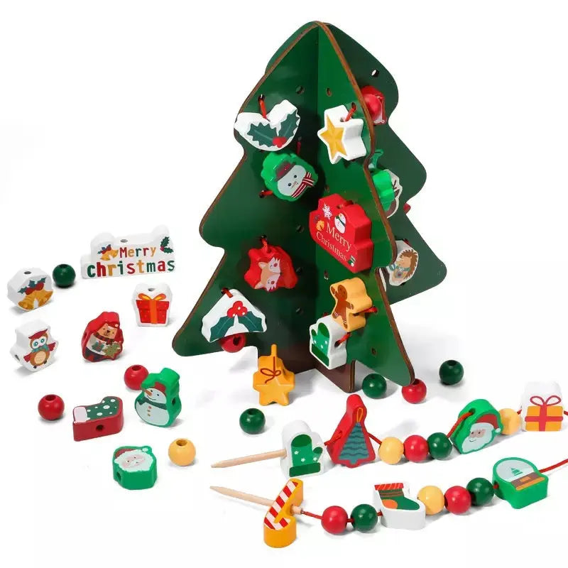 Wooden Christmas Lacing Beads Eduspark Toys