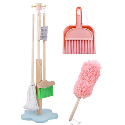 Wooden Cleaning Stand Pink Eduspark Toys