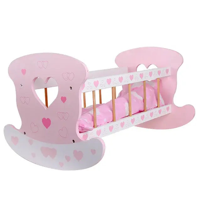 Wooden Doll Play Cradle Cot Eduspark Toys