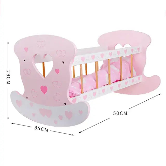 Wooden Doll Play Cradle Cot Eduspark Toys