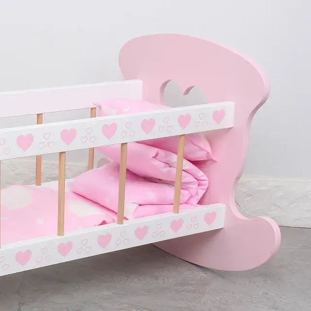 Wooden Doll Play Cradle Cot Eduspark Toys