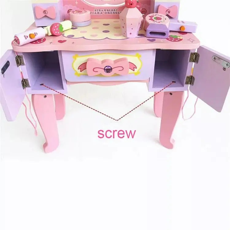 Wooden Dressing Table for Girls pretend playset Eduspark Toys