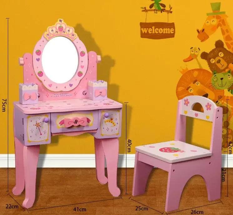 Wooden Dressing Table for Girls pretend playset Eduspark Toys