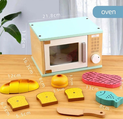 Wooden Microwave Oven Set Eduspark Toys