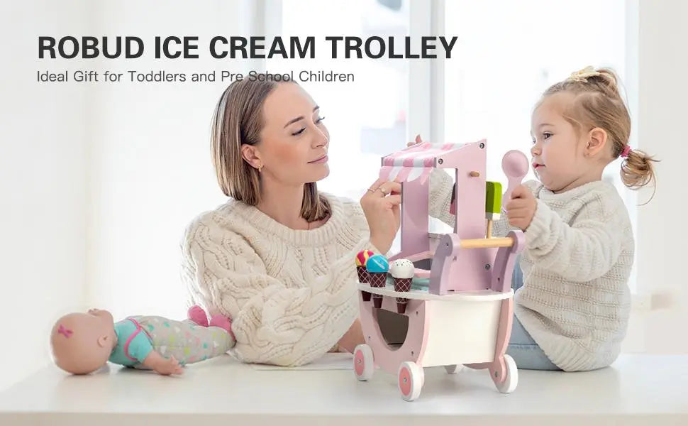 Wooden Pretend Play Icecream cart Eduspark Toys