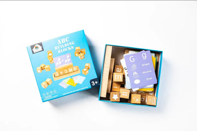 Wooden Spelling & Numbers Learning Blocks with Flashcards Eduspark Toys