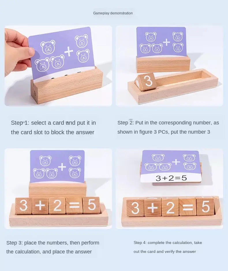Wooden Spelling & Numbers Learning Blocks with Flashcards Eduspark Toys